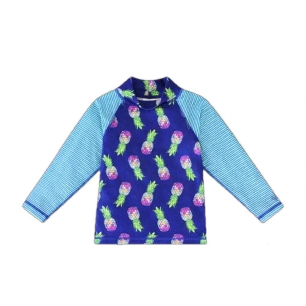 UV Skinz Girls Swimwear Rash guard Pineapple Hat Toddler Set Size 5 NWT - Picture 4 of 7